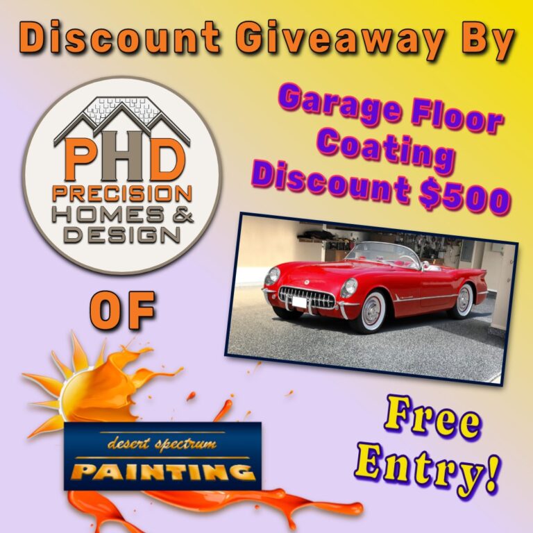 PHD Giveaway - $500 Discount On Your Garage Floor Coating 2 PHD Giveaway - Desert Spectrum Painting garage floor covering