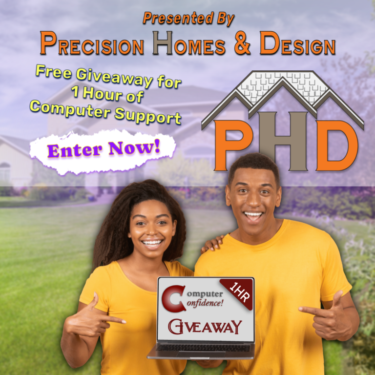 PHD 1hr Computer Support Giveaway, Computer Confidence, LLC 7 new social media 1x1 rev3ab