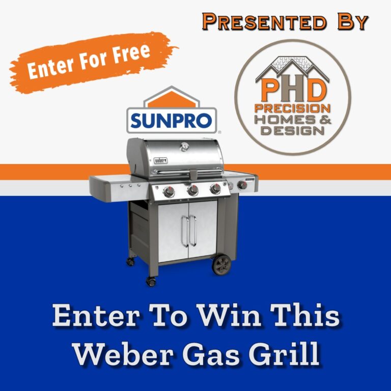 PHD Sunpro Weber Gas Grill Giveaway 4 Weber Genesis II Gas Grill giveaway from Sunpro, presented by Presicion Homes & Design